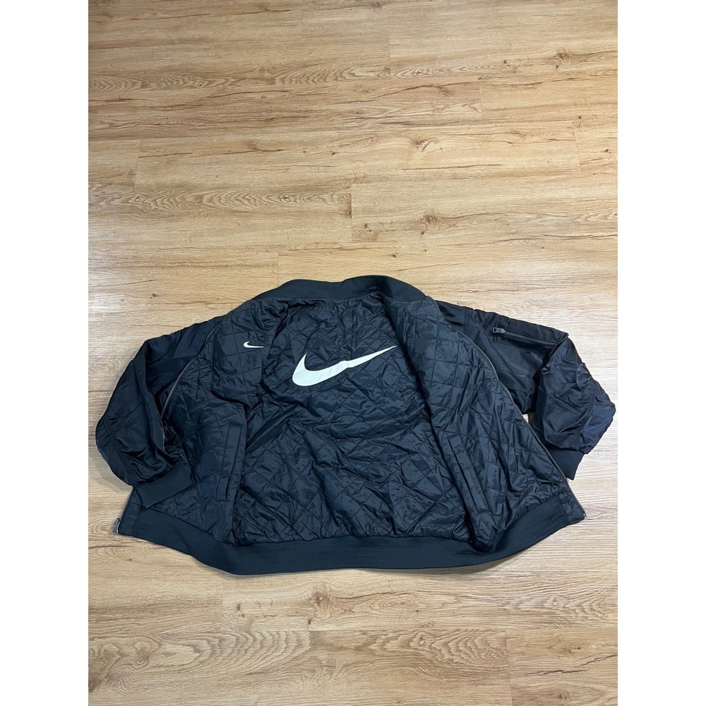 Nike Sportswear Reversible Bomber Jacket Mens Large Black Quilted Swoosh DR4442
